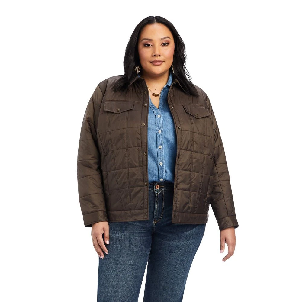 'Ariat' Women's Puffer Trucker Insulated Jacket - Banyan Bark - Image 4