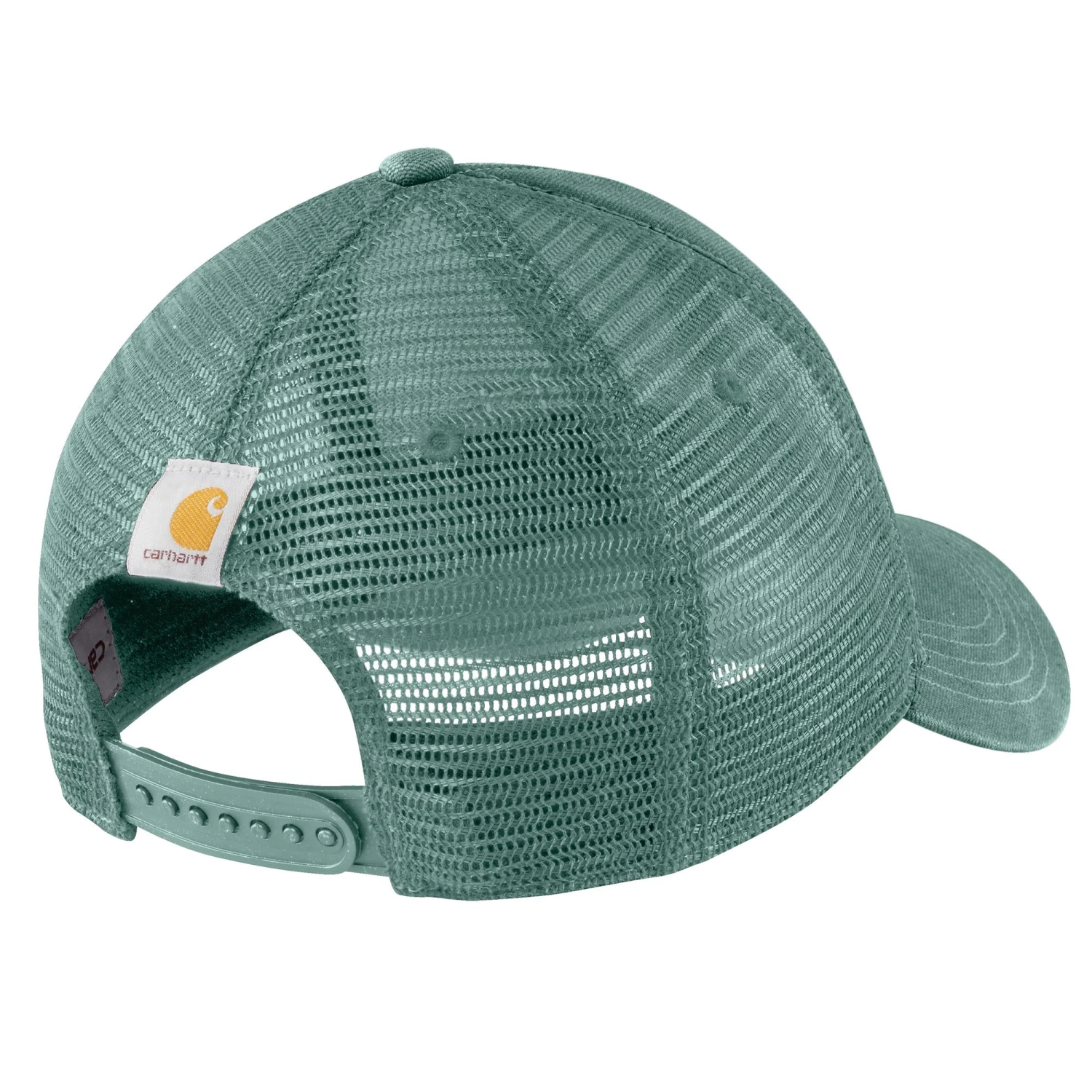 'Carhartt' Men's Canvas Mesh-Back Logo Graphic Cap - Slate Green - Image 2