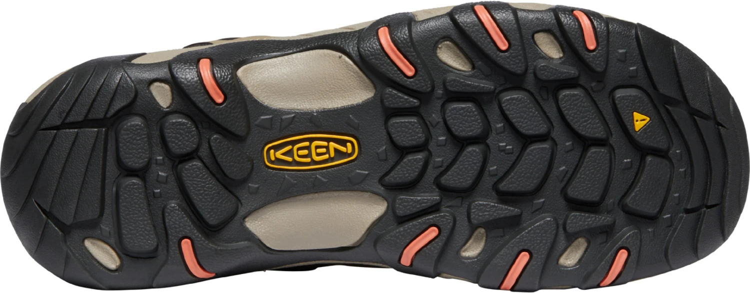 'Keen Outdoor' Women's Steens WP Leather Low Hiker - Timberwolf / Coral - Image 3