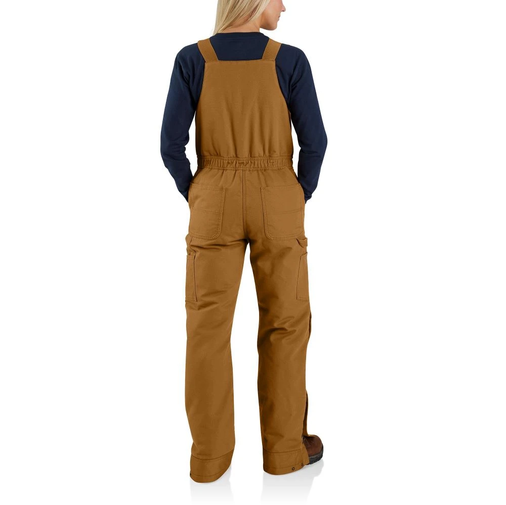 'Carhartt' Women's Loose Fit Duck Insulated Biberall - Carhartt Brown - Image 3