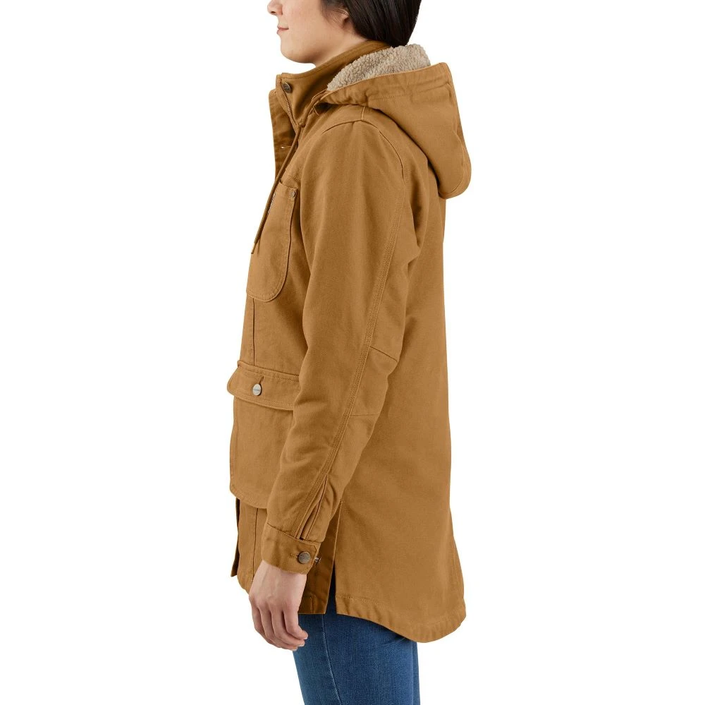 'Carhartt' Women's Washed Duck Coat - Carhartt Brown - Image 3