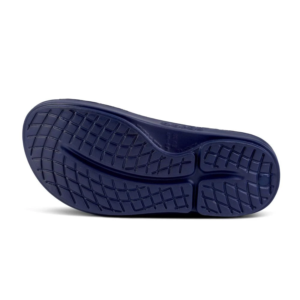 'OOFOS' Women's OOahh Slide Limited Edition - Navy / Silver / Silver Snake - Image 3