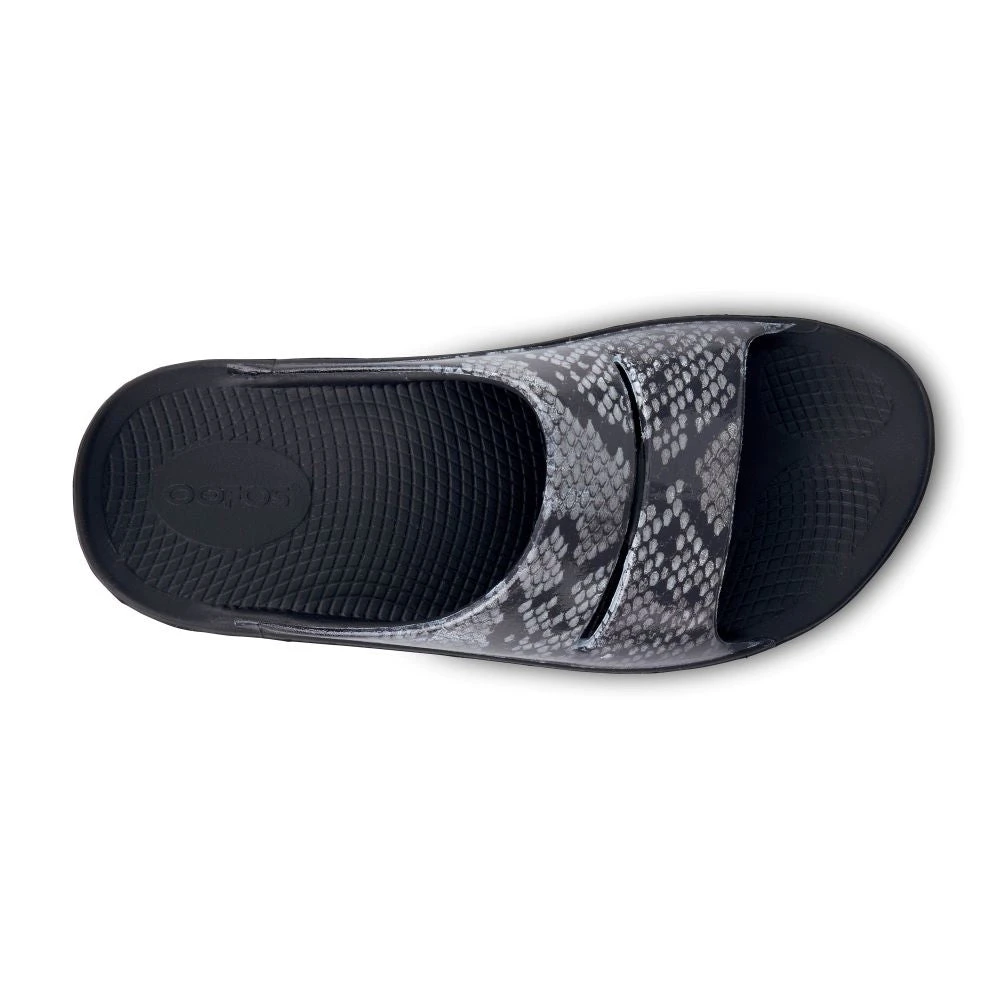 'OOFOS' Women's OOahh Slide Limited Edition - Black / Snake - Image 2