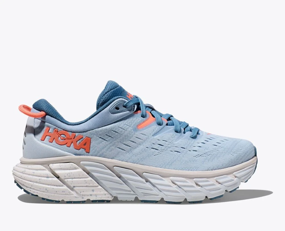 'HOKA' Women's Gaviota 4 - Blue Fog / Plein Air - Image 4