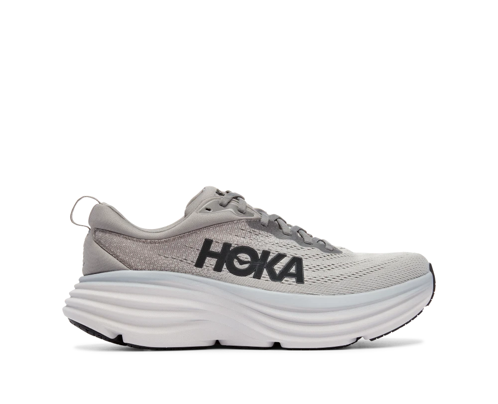 'HOKA' Men's Bondi 8 - Sharkskin / Harbor Mist (X-Wide) - Image 4