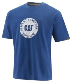 'Caterpillar' Men's Heavy Duty Equipment Tee - Bright Blue