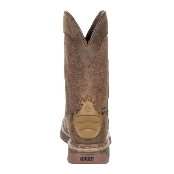 'Rocky' Men's 11" Iron Skull Int. MetGuard EH WP Comp Toe - Distressed Brown - Image 5