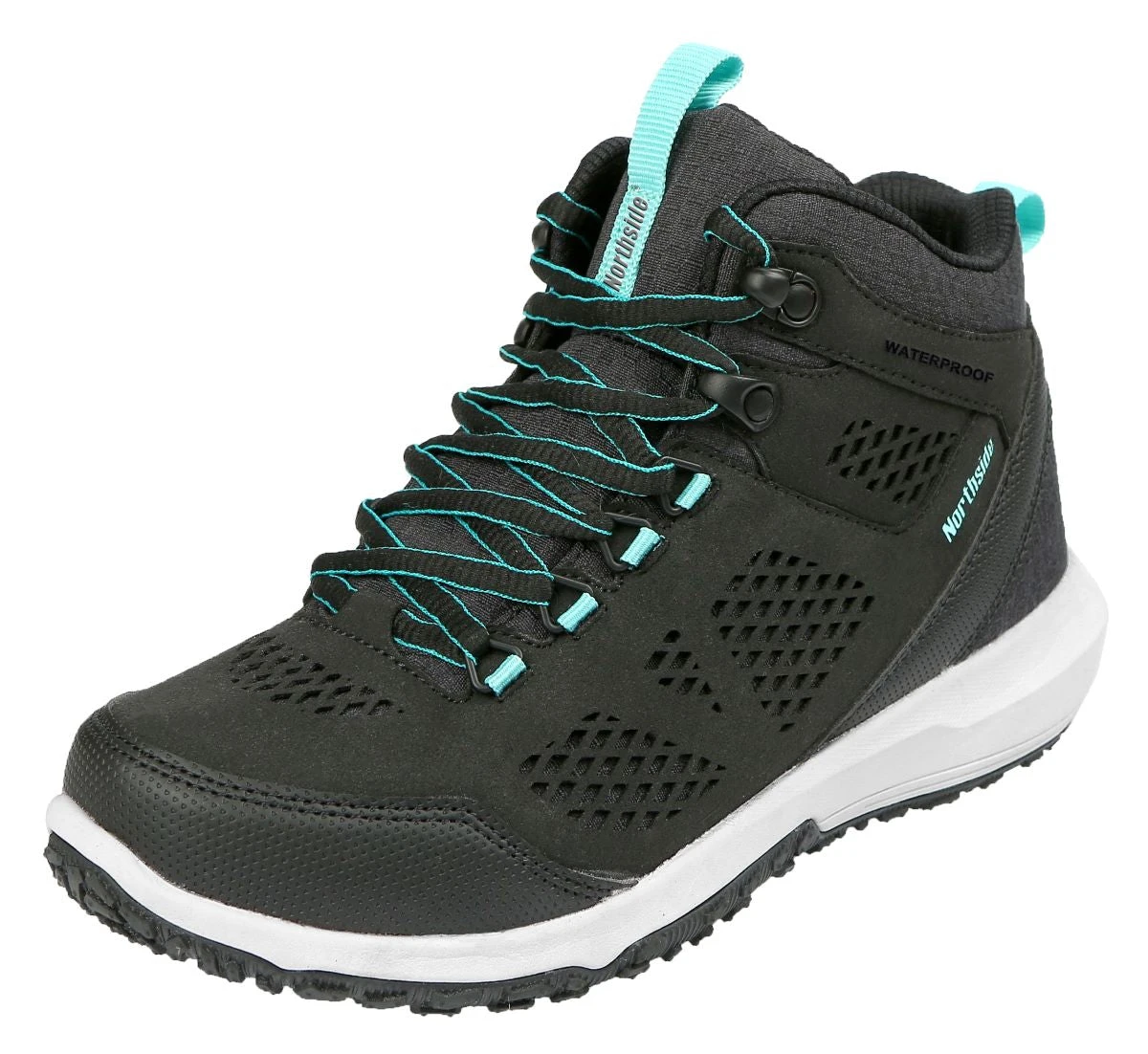 'Northside' Women's Benton WP Mid Hiker - Black / Aqua