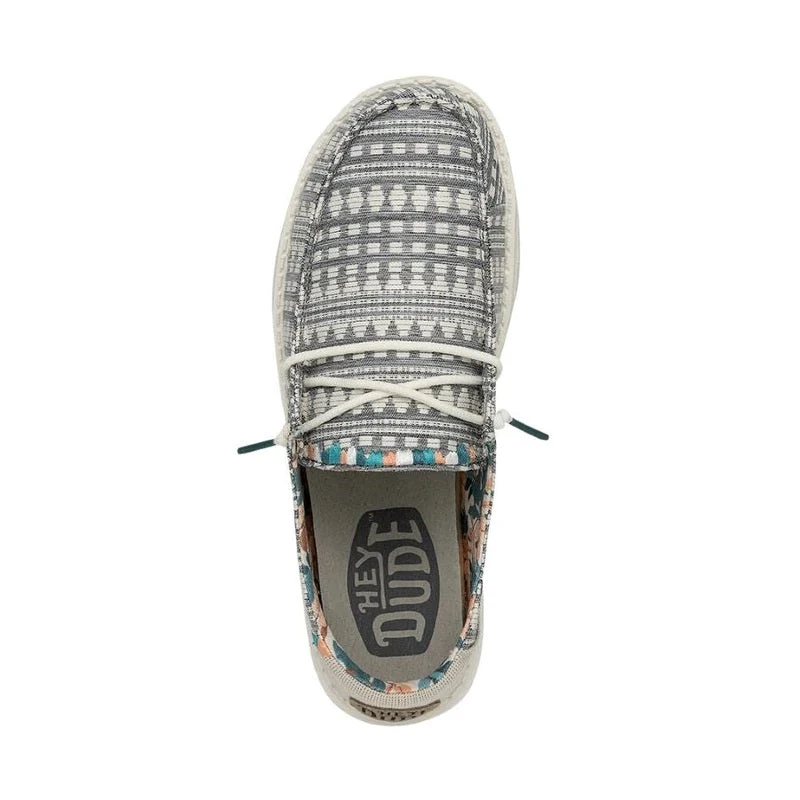 'Hey Dude' Women's Boho Embroidery - Grey - Image 2