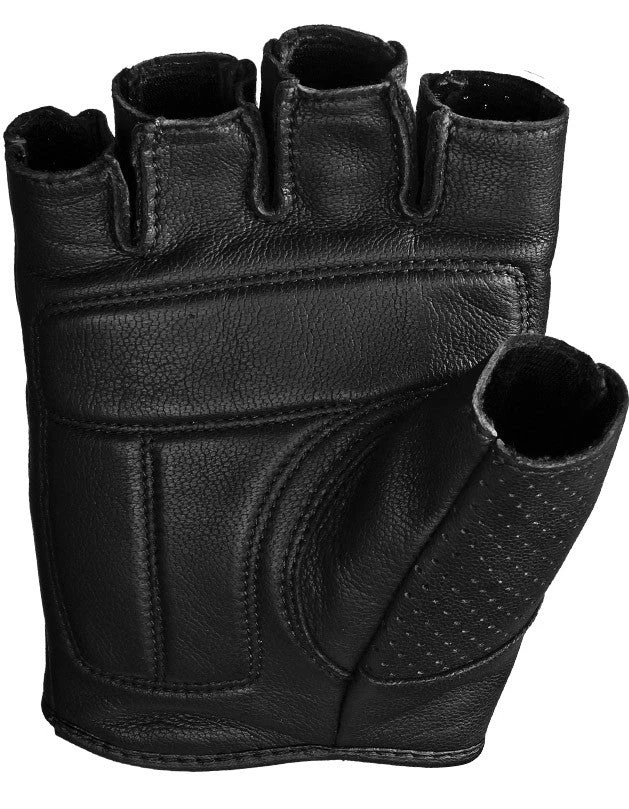 'Highway 21' Men's Half Jab Perforated Glove - Black - Image 2