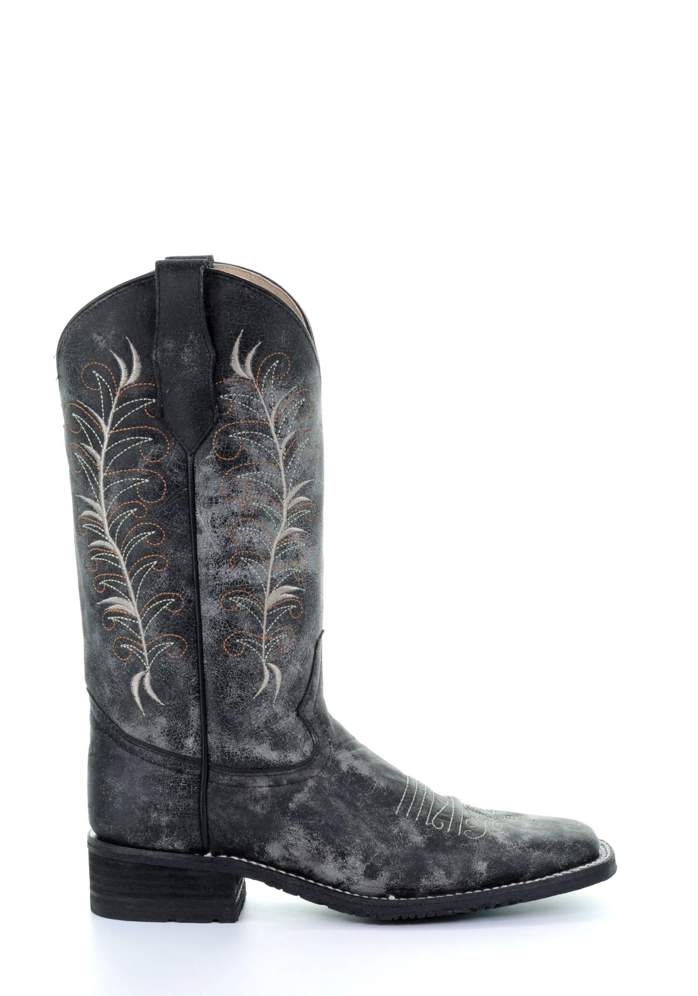 'Corral' Women's 12" Embroidered Western - Black / Sand - Image 4