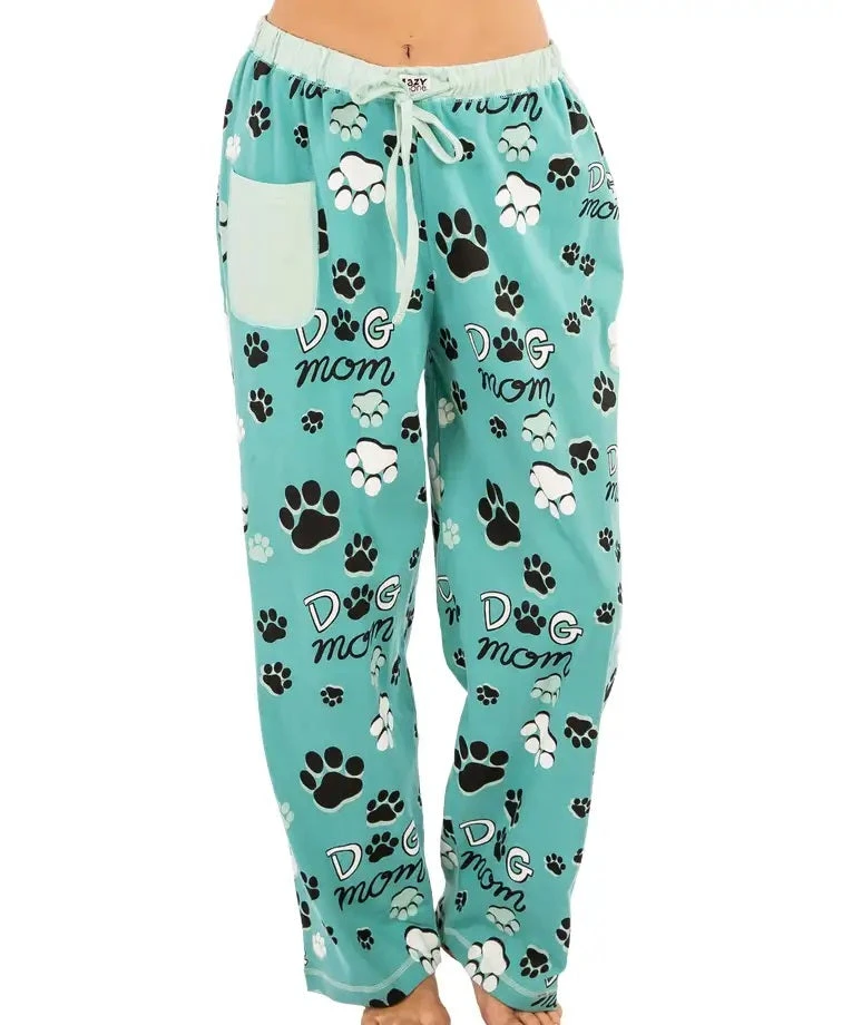 'Lazy One' Women's Dog Mom PJ Pant - Teal