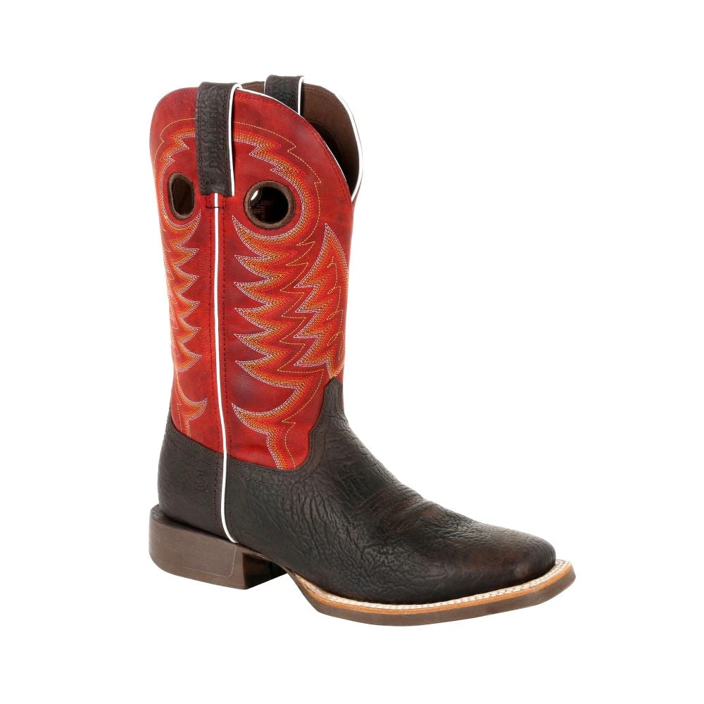 'Durango' Men's 13" Rebel Pro Western Square Toe - Chestnut / Crimson - Image 6