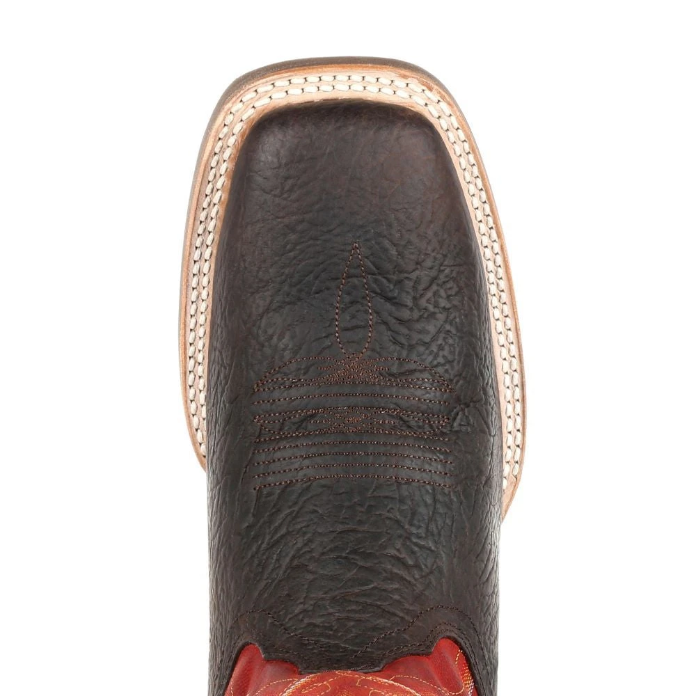 'Durango' Men's 13" Rebel Pro Western Square Toe - Chestnut / Crimson - Image 2