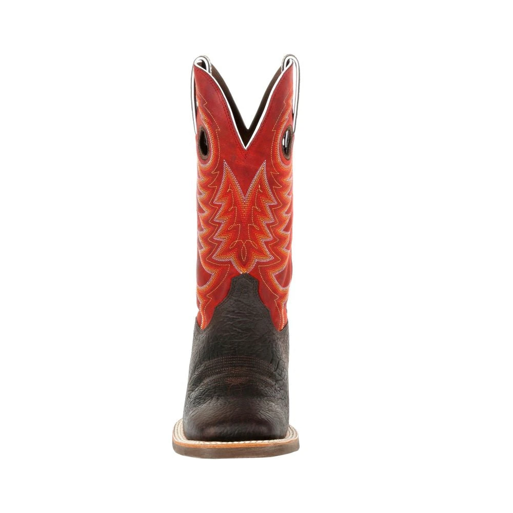 'Durango' Men's 13" Rebel Pro Western Square Toe - Chestnut / Crimson - Image 4