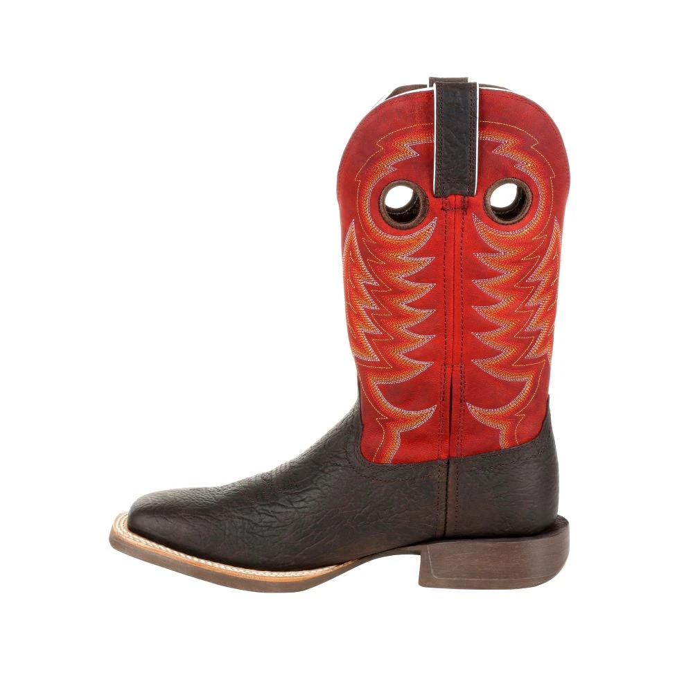 'Durango' Men's 13" Rebel Pro Western Square Toe - Chestnut / Crimson - Image 7