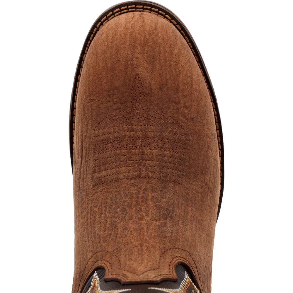 'Durango' Men's 12" Rebel Western Round Toe - Oak Bark / Midnight - Image 2