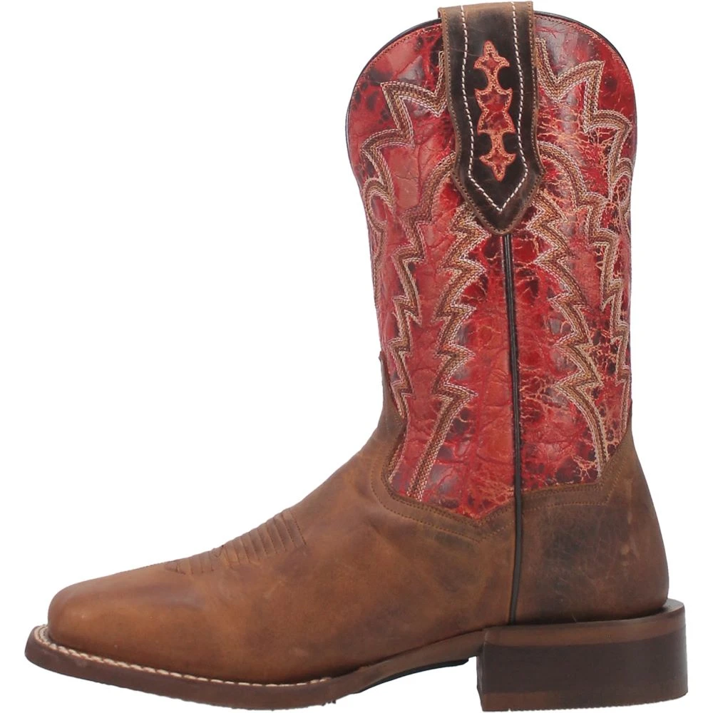 'Dan Post' Men's 11" Killeen Western Square Toe - Tan / Red - Image 10