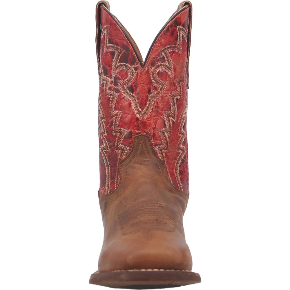 'Dan Post' Men's 11" Killeen Western Square Toe - Tan / Red - Image 4