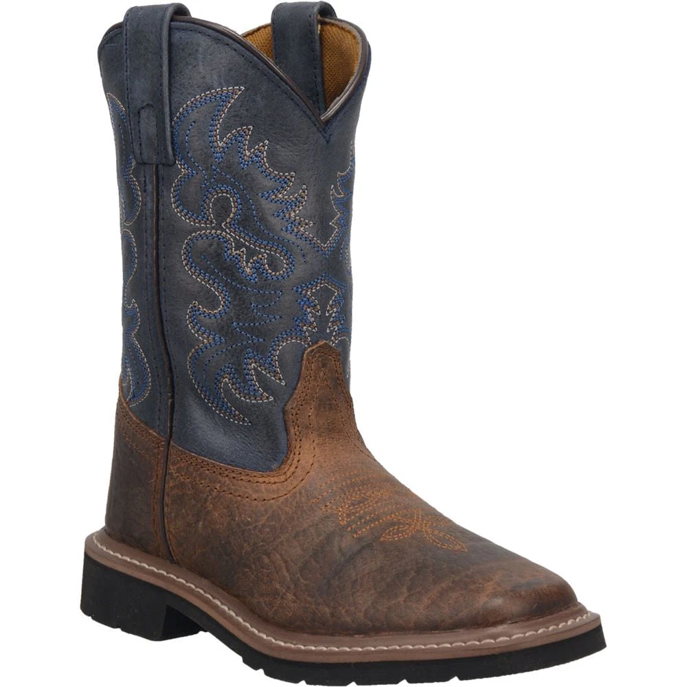 'Dan Post' Kids' 8" Brantley Western - Brown / Blue (Sizes 8.5C-3Y) - Image 2