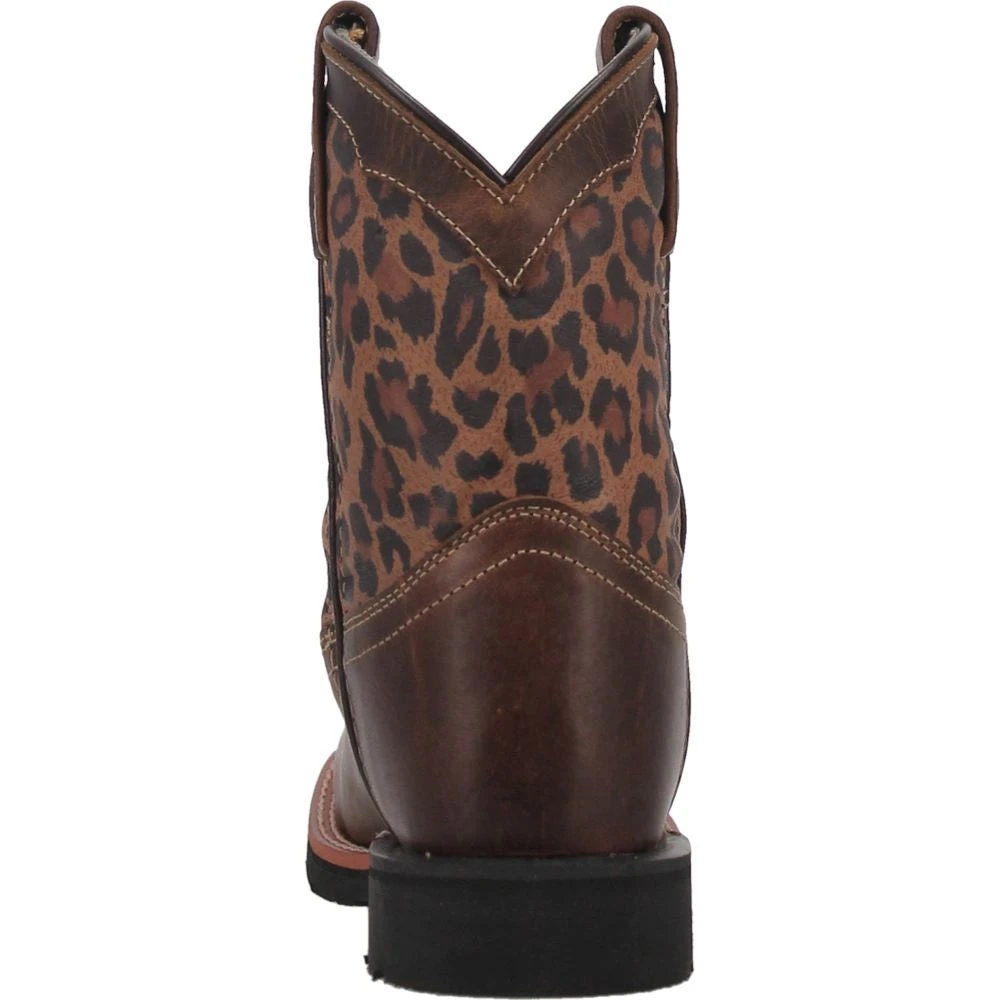 'Dan Post' Youth 9" Makucha Leopard Western Square Toe - Tan / Multi (Sizes 12C-3Y) - Image 5
