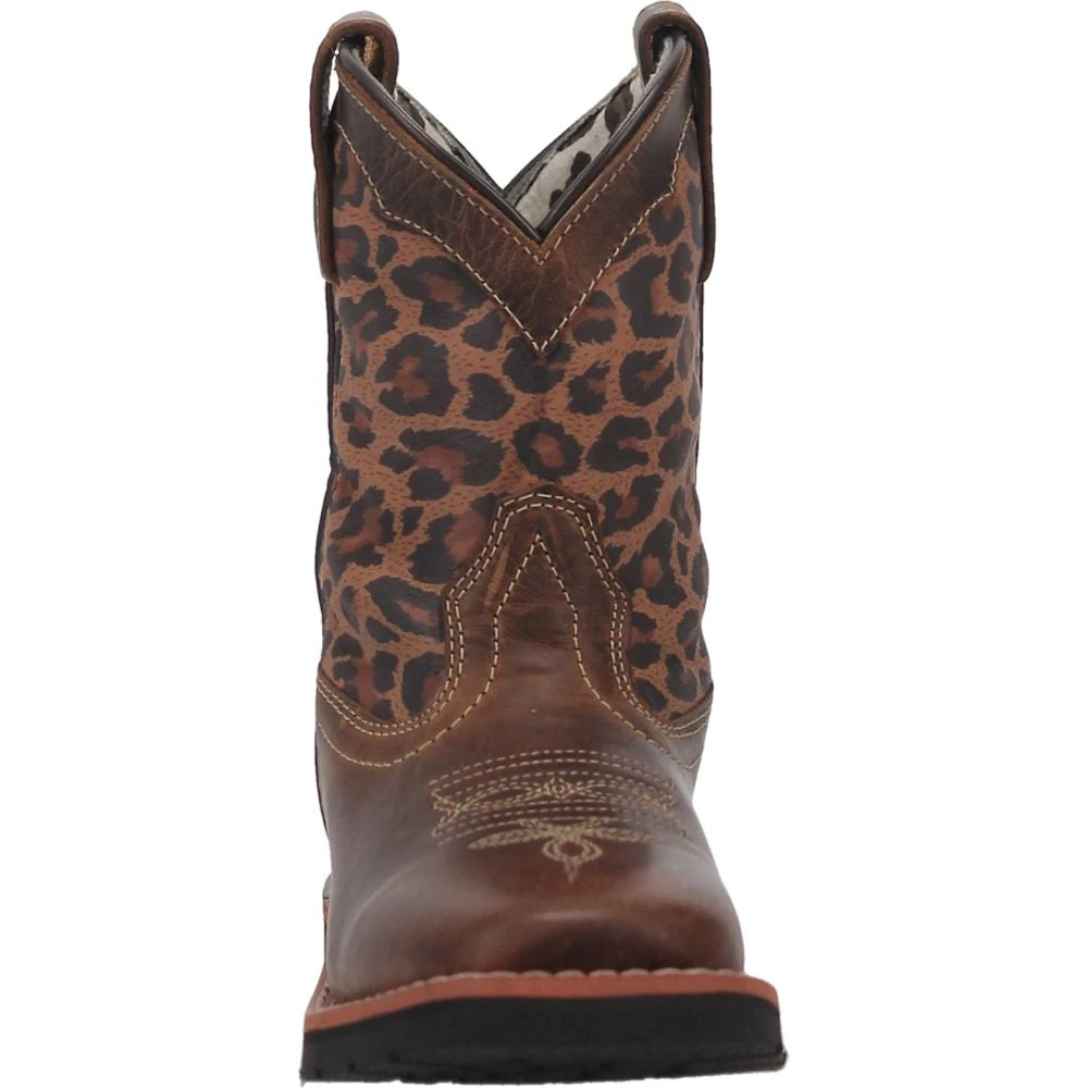 'Dan Post' Youth 9" Makucha Leopard Western Square Toe - Tan / Multi (Sizes 3Y-6Y) - Image 4