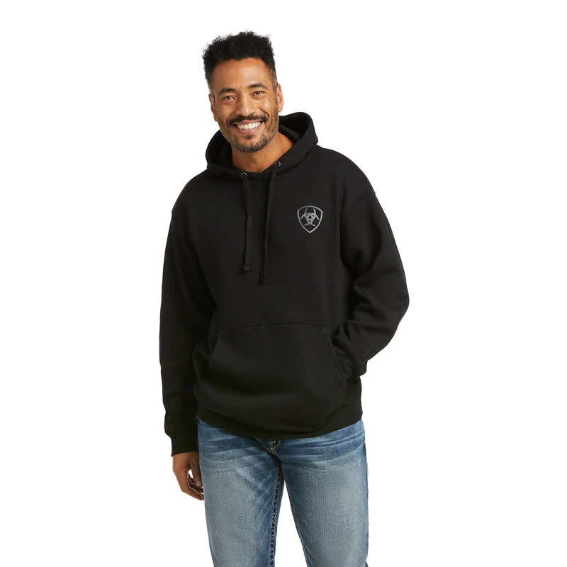 'Ariat' Men's Patriot 2.0 Sweatshirt - Black - Image 2