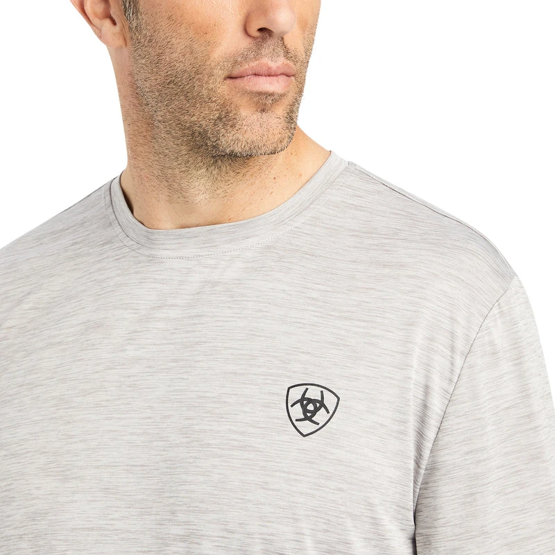 'Ariat' Men's Charger Camo Shield T-Shirt - Light Grey Heather - Image 3