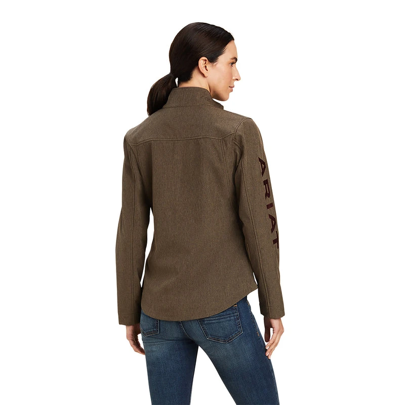 'Ariat' Women's New Team Softshell Jacket - Banyan Bark Heather - Image 4