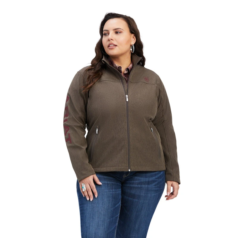 'Ariat' Women's New Team Softshell Jacket - Banyan Bark Heather - Image 2