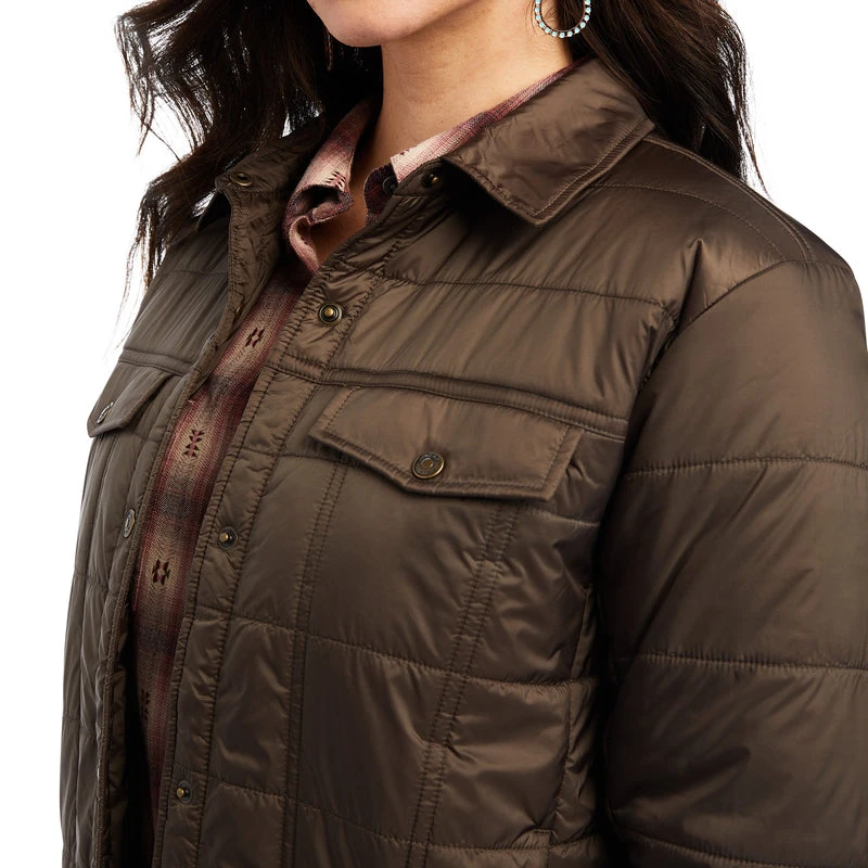 'Ariat' Women's Puffer Trucker Insulated Jacket - Banyan Bark - Image 2