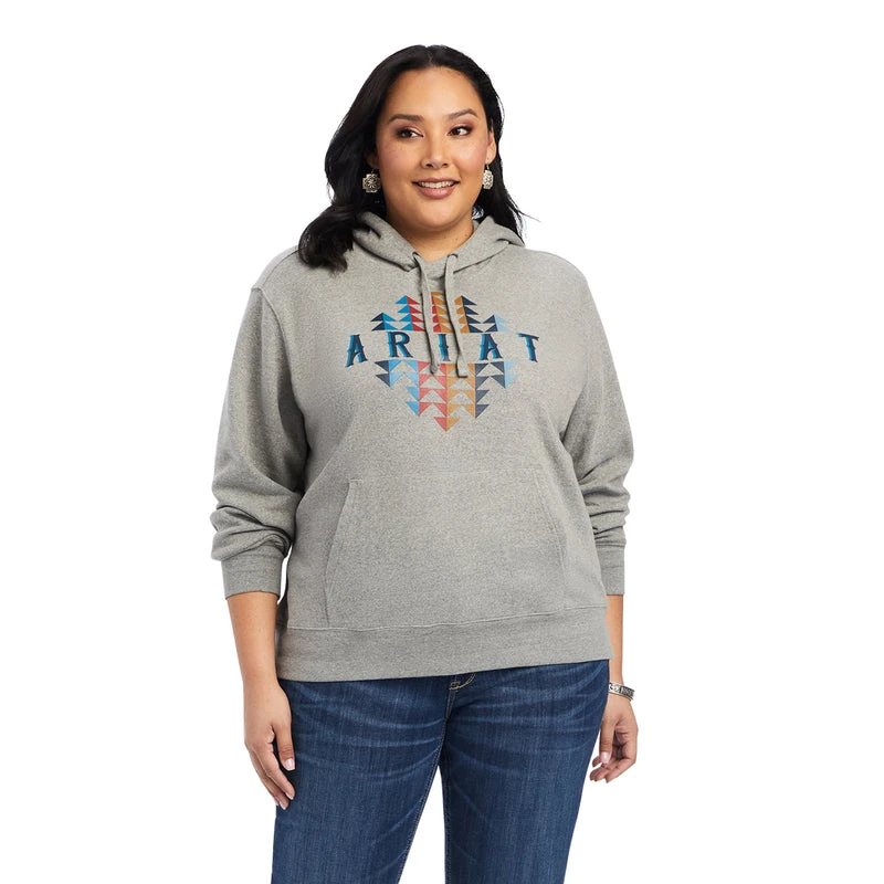 'Ariat' Women's R.E.A.L. Beartooth Hoodie - Heather Grey - Image 2