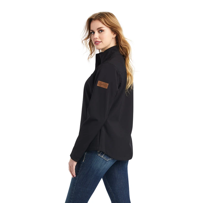 'Ariat' Women's Team Logo Softshell Chimayo Jacket - Black / New Mexico Navy Print - Image 3