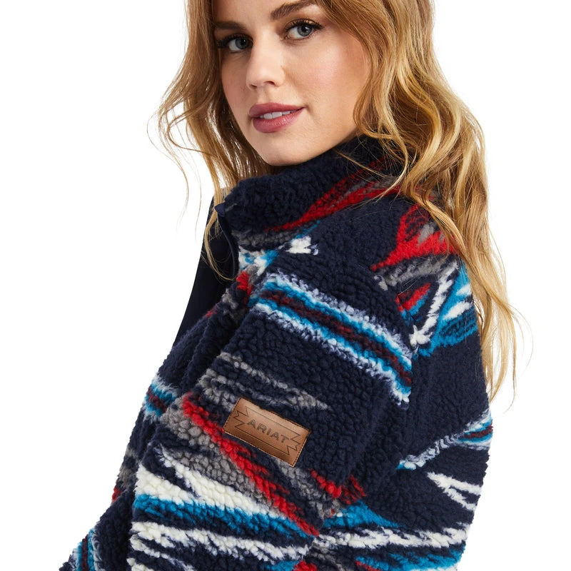 'Ariat' Women's Fleece Chimayo Jacket - Chimayo Jacquard Sherpa - Image 2