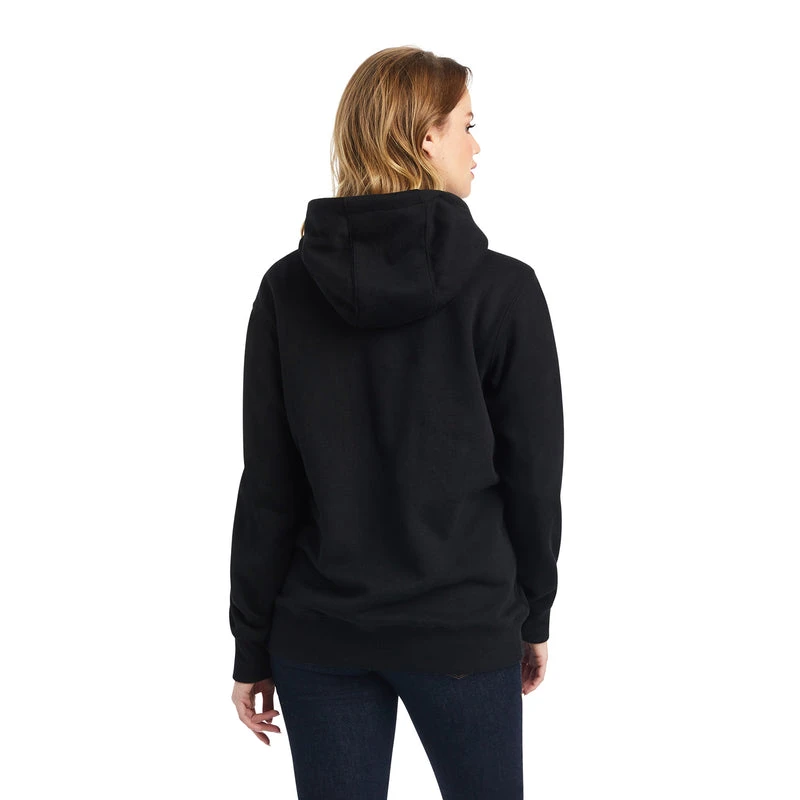 'Ariat' Women's R.E.A.L. Sequin Logo Hoodie - Black - Image 4