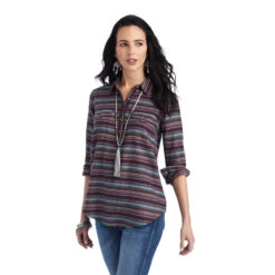 'Ariat' Women's Billie Jean Popover Shirt - Roadside Stripe