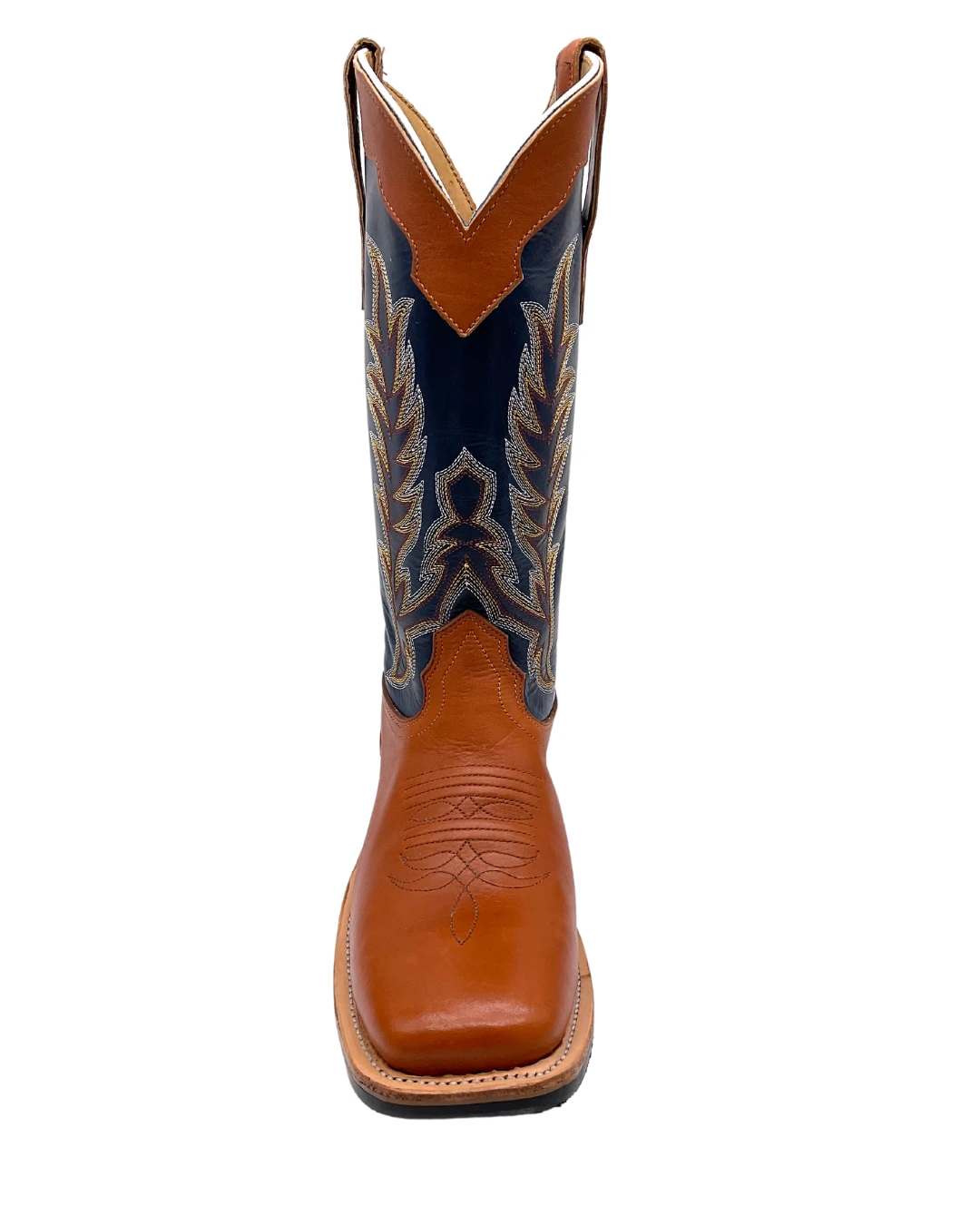 'Fenoglio Boots' Men's 13" Boomer Western Square Toe - Russet / Blue - Image 4