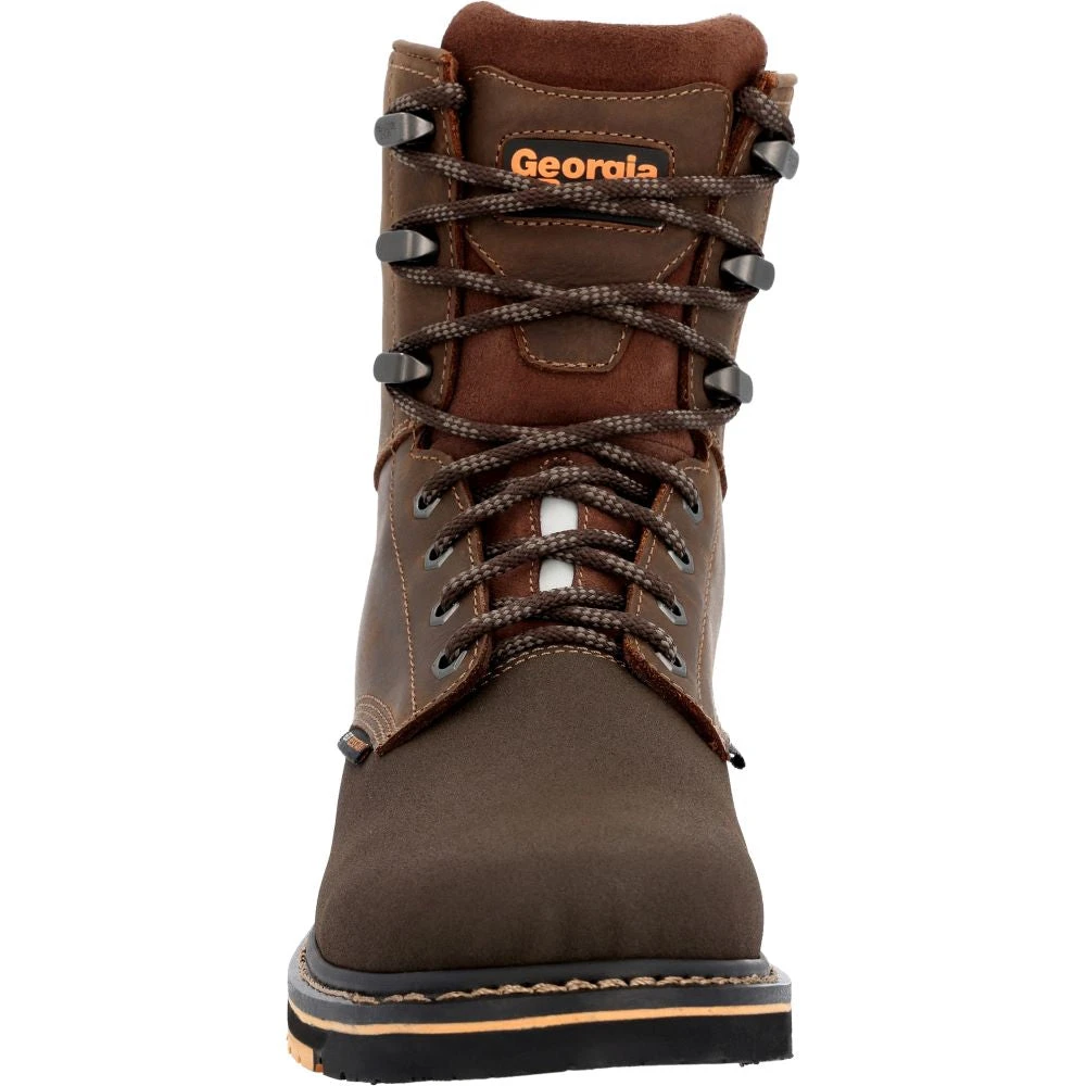 'Georgia Boot' Men's 8" AMP LT Poser EH Wedge Soft Toe - Brown - Image 4
