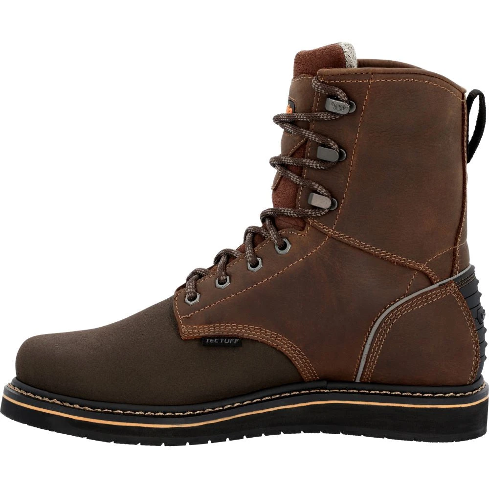 'Georgia Boot' Men's 8" AMP LT Poser EH Wedge Soft Toe - Brown - Image 6