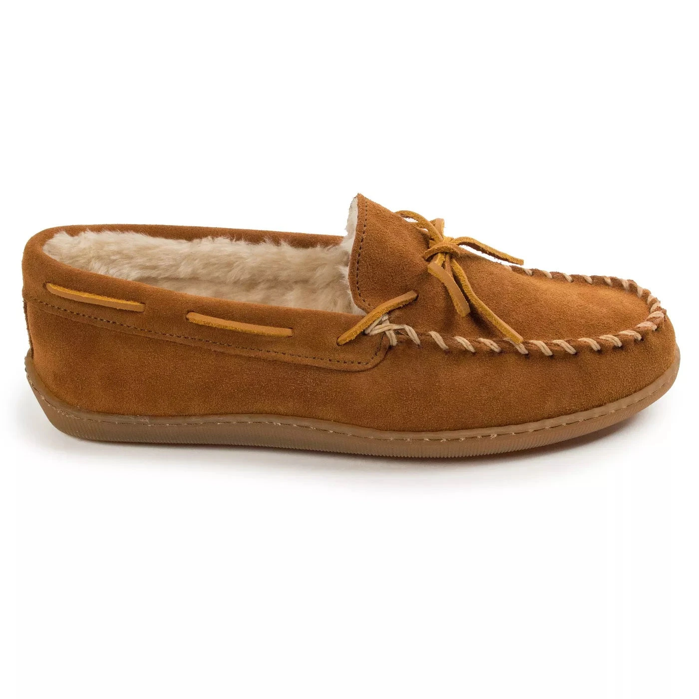 'Minnetonka' Men's Pile Lined Hardsole Moc Slipper - Tan - Image 5