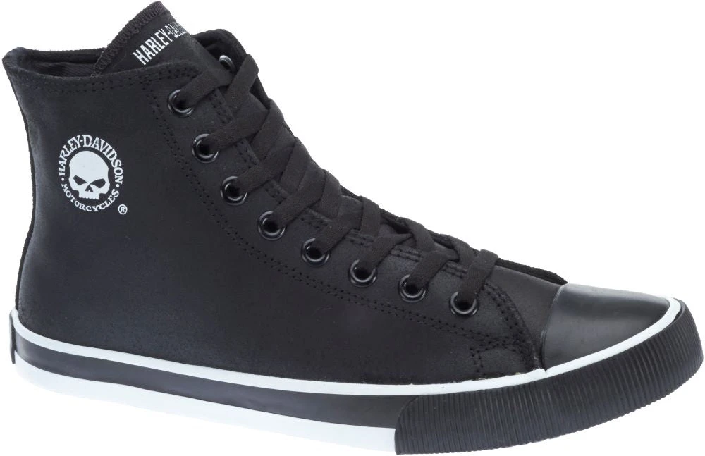 'Harley Davidson' Men's Baxter Hi-Top W/Skull - Black - Image 6