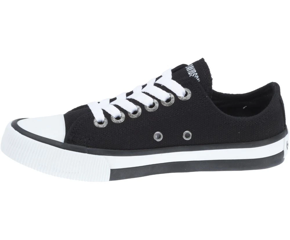 'Harley Davidson' Women's Zia Black Canvas Sneaker - Black - Image 6
