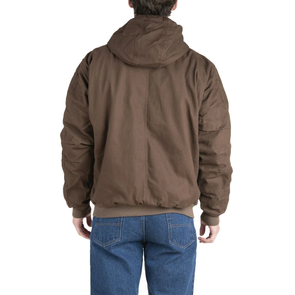 'Berne' Men's Highland Washed Hooded Jacket - Bark - Image 2