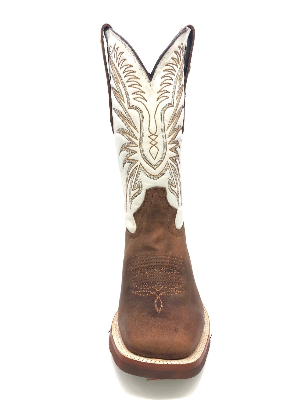 'Tanner Mark' Men's 13" Western Square Toe - Brown / Bone - Image 2