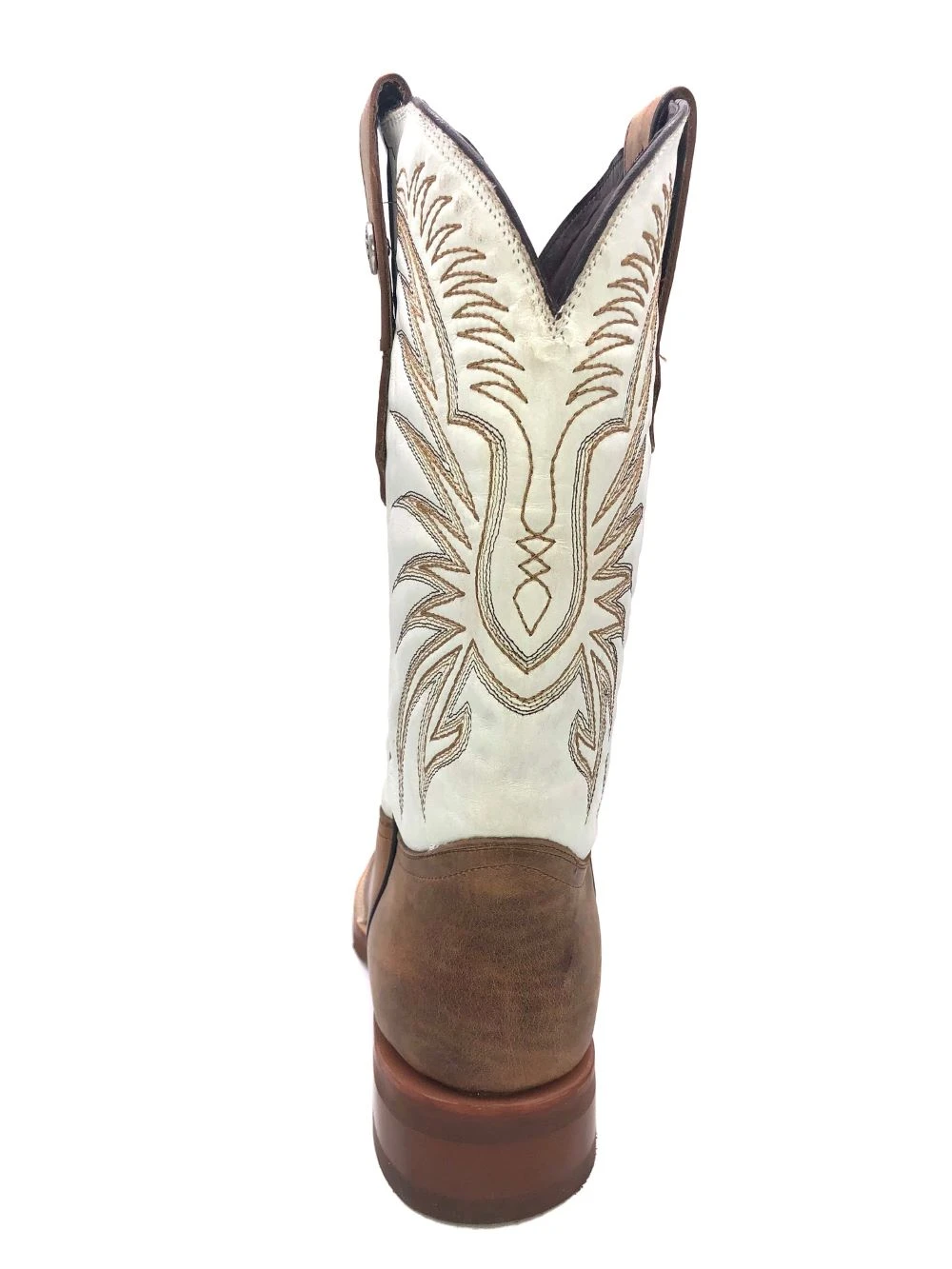 'Tanner Mark' Men's 13" Western Square Toe - Brown / Bone - Image 3