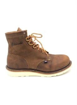 'Silverado' Men's 6" Lumberjack Wedge Sole Soft Toe - Tan / Brown