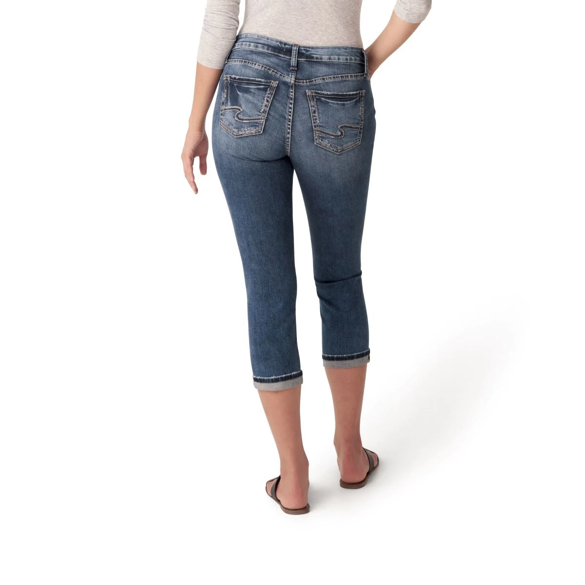 'Silver' Women's Elyse Capri Jeans - Indigo - Image 2