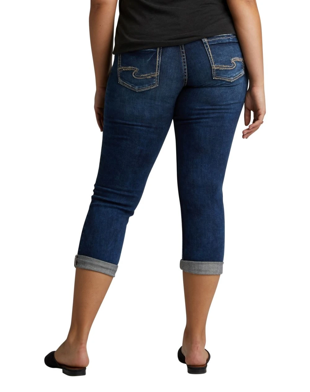 'Silver Jeans' Women's Suki Mid Rise Curvy Capri - Dark Indigo - Image 2