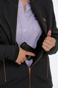 'Cinch' Women's Concealed Carry Bonded Jacket - Black