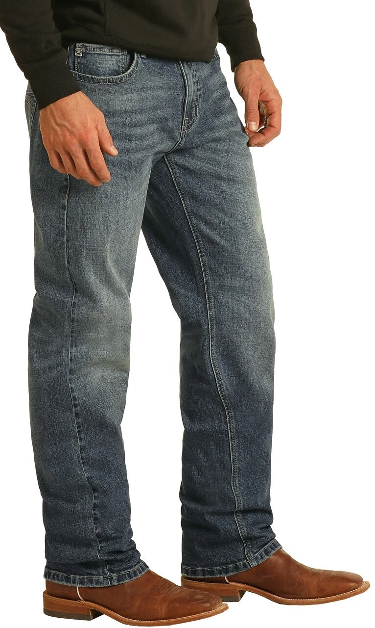 'Hooey' Men's Double Barrel Relaxed Fit Stackable Bootcut - Medium Vintage Wash - Image 2